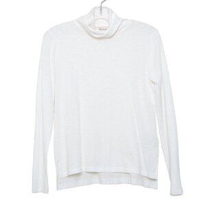 Madewell Whisper Cotton Turtleneck Long Sleeve White Tee